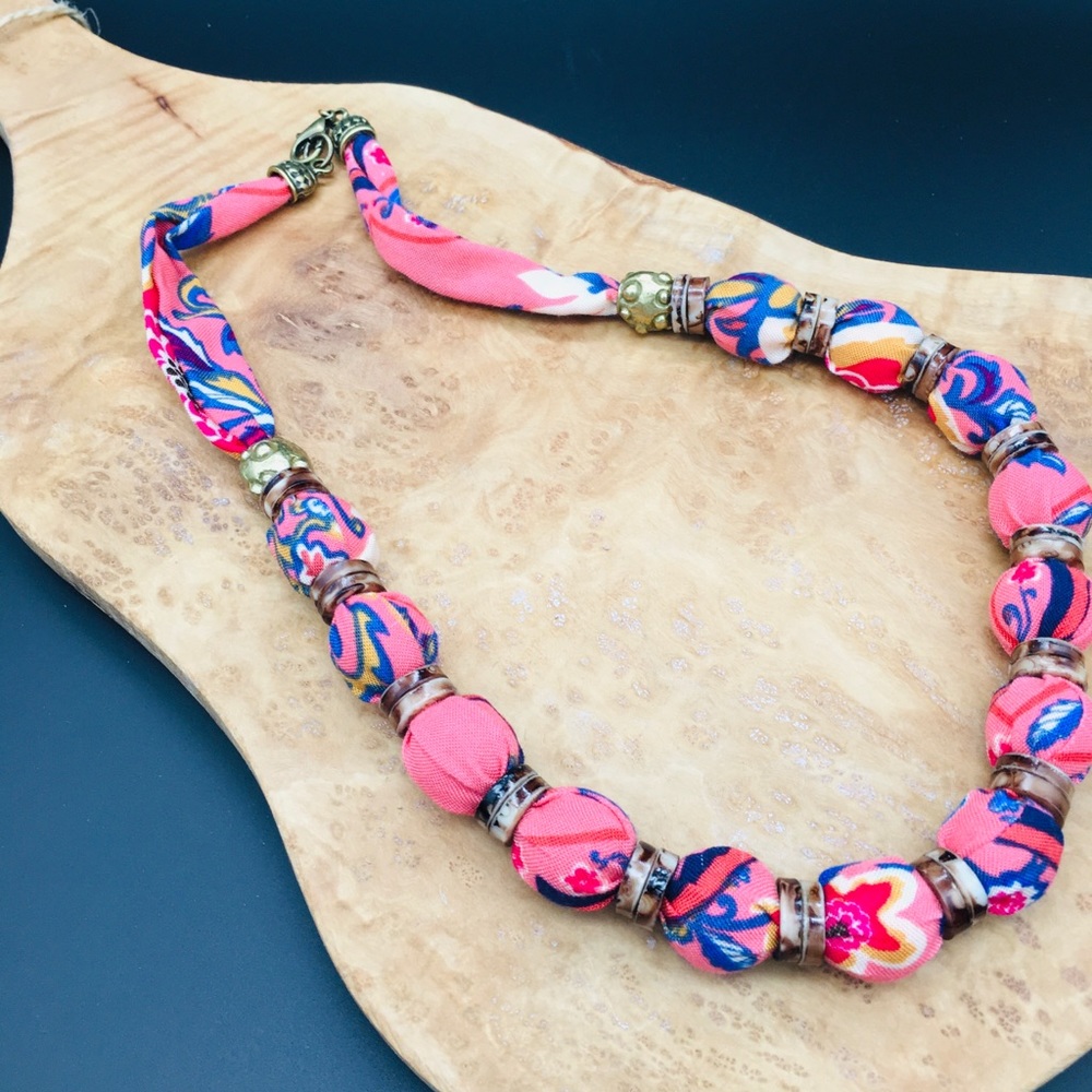 Handmade fabric necklace